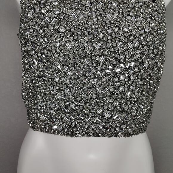 Banana Republic Embellished Rhinestone Satin Cropped Tank Size 10 NWT RT$250 - Picture 11 of 16